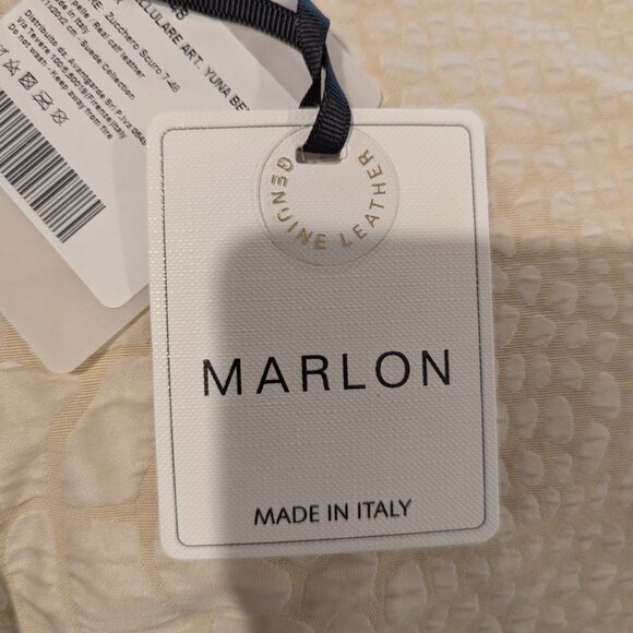 Marlon Firenze Made in Italy Genuine Leather Mini Hand Bag with Gold Bee Accent - Picture 5 of 7